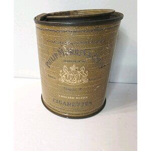 Vtg Philip Morris 50 English Blend Cigarettes Humidorpac Litho Tin Can Empty